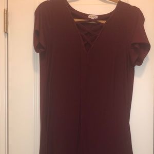 Maroon Teeshirt Dress
